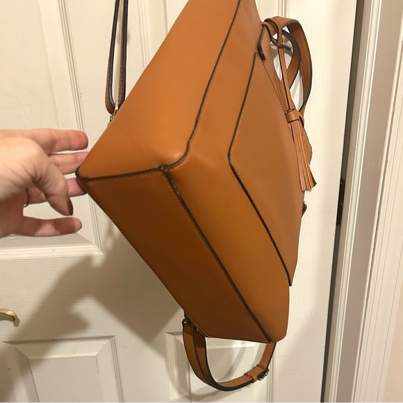 ECOSUSI Tote Bag Convertible Brown Vegan Leather Backpack/Shoulder/Handbag. - Picture 6 of 15